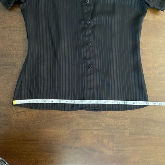 KRIZIA Black Sheer Buttoned Blouse Puffy Sleeves - Picture 6 of 8